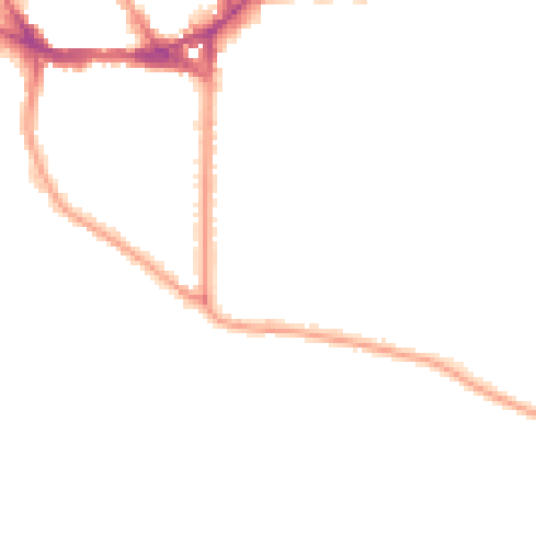 Night-time road noise heatmap for TW11 0BH