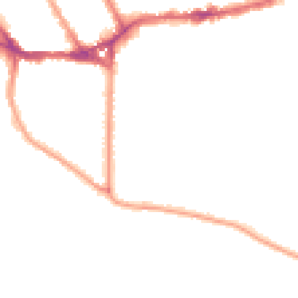 Night-time road noise heatmap for TW11 0BL