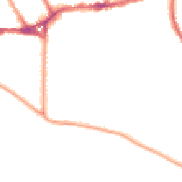 Night-time road noise heatmap for TW11 0BN