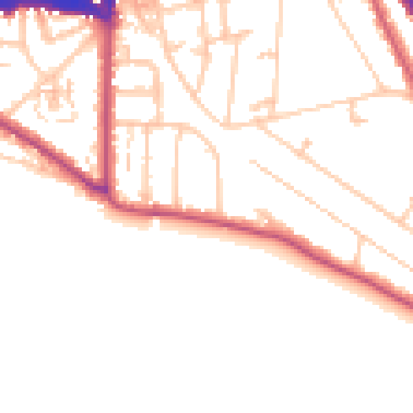 Daytime road noise heatmap for TW11 0BP
