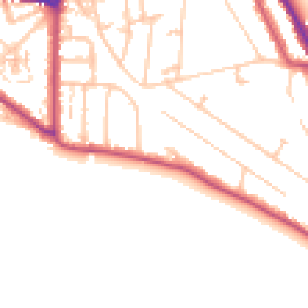 Daytime road noise heatmap for TW11 0DF