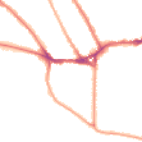Night-time road noise heatmap for TW11 0HG
