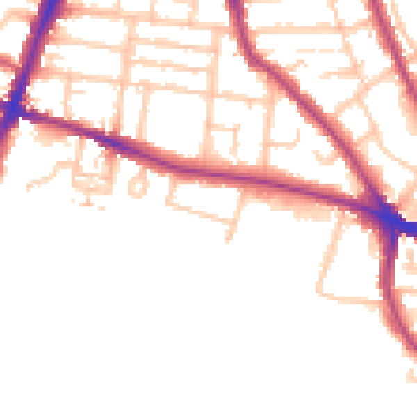 Daytime road noise heatmap for TW11 0LF