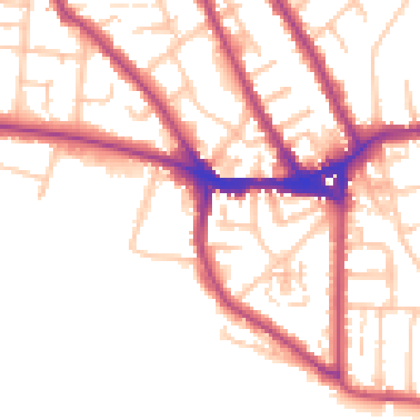 Daytime road noise heatmap for TW11 0LX