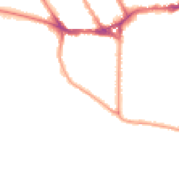 Night-time road noise heatmap for TW11 0LZ