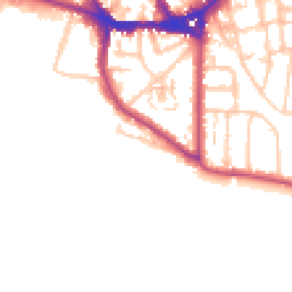 Daytime road noise heatmap for TW11 0NL