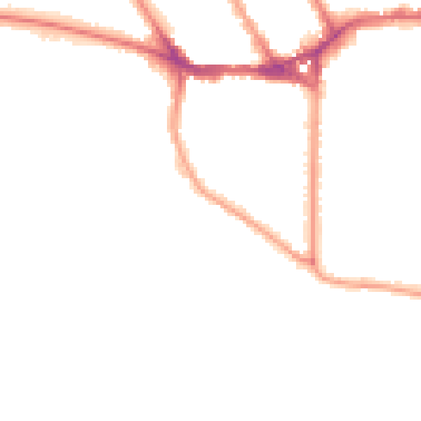 Night-time road noise heatmap for TW11 0NP