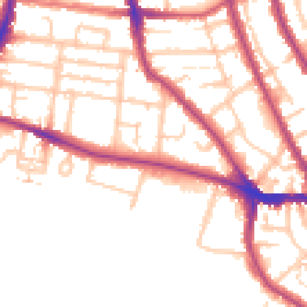 Daytime road noise heatmap for TW11 0NY