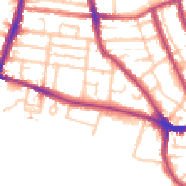 Daytime road noise heatmap for TW11 0PF