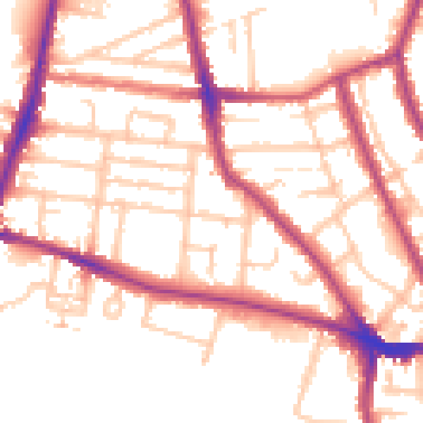 Daytime road noise heatmap for TW11 0PS