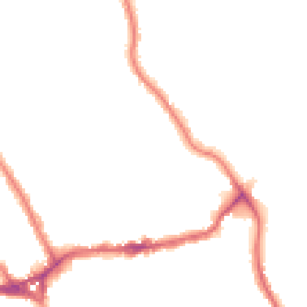Night-time road noise heatmap for TW11 8BJ