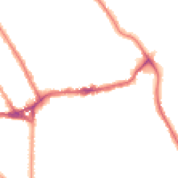 Night-time road noise heatmap for TW11 8HG