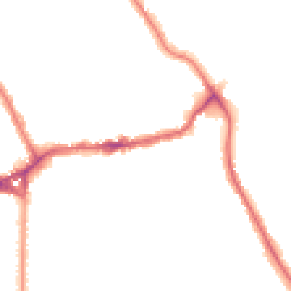 Night-time road noise heatmap for TW11 8JB