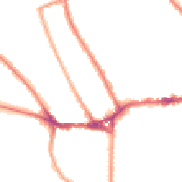 Night-time road noise heatmap for TW11 8QQ