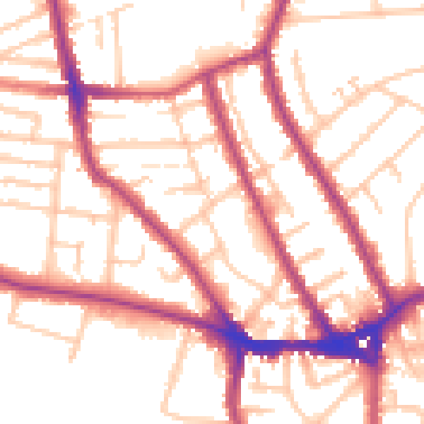 Daytime road noise heatmap for TW11 8RU