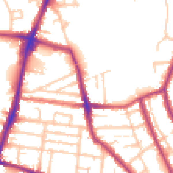 Daytime road noise heatmap for TW11 8UQ