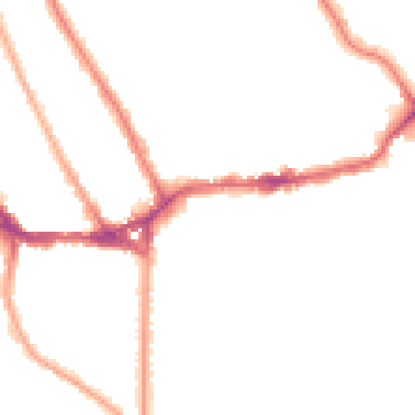 Night-time road noise heatmap for TW11 9AB