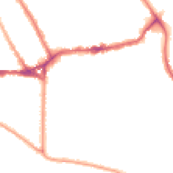 Night-time road noise heatmap for TW11 9AE