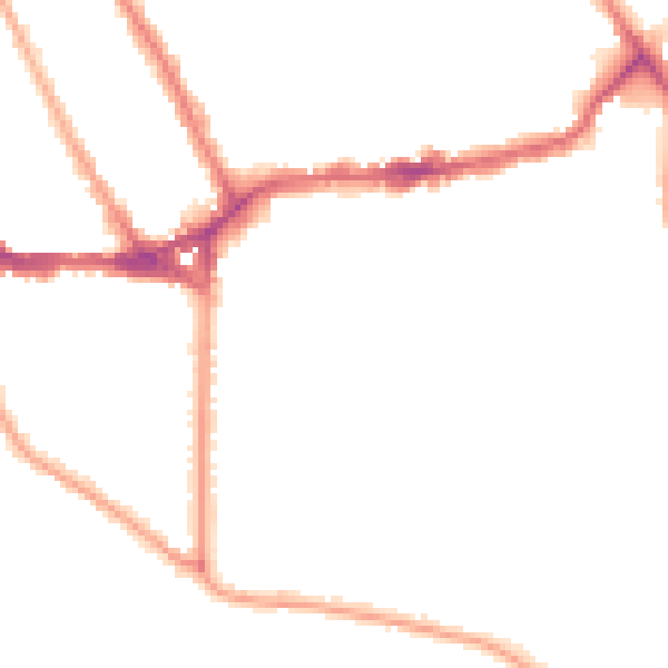 Night-time road noise heatmap for TW11 9AG