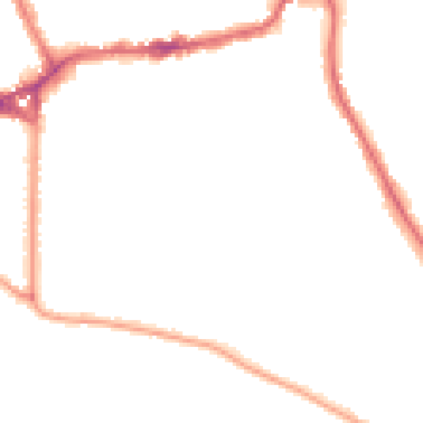 Night-time road noise heatmap for TW11 9AZ