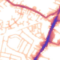 Daytime road noise heatmap for TW13 4AA