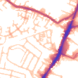 Daytime road noise heatmap for TW13 4BA
