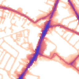 Daytime road noise heatmap for TW13 4BS