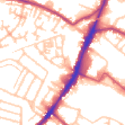Daytime road noise heatmap for TW13 4DB