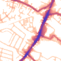 Daytime road noise heatmap for TW13 4DY