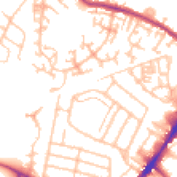 Daytime road noise heatmap for TW13 4EL