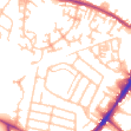 Daytime road noise heatmap for TW13 4EN