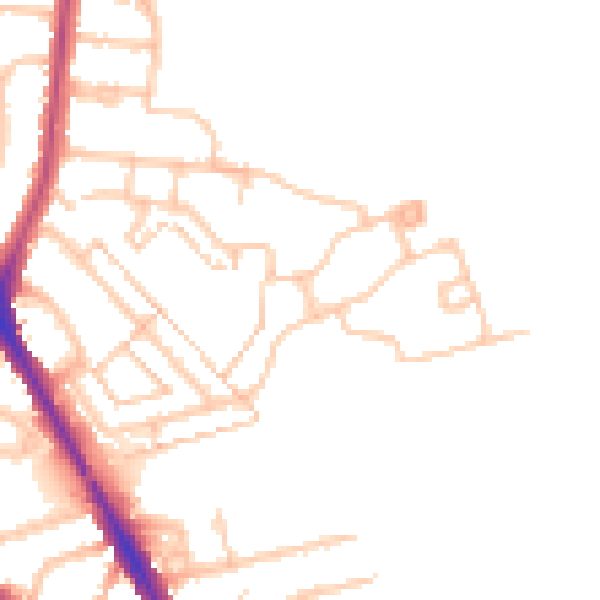 Daytime road noise heatmap for TW14 0DH