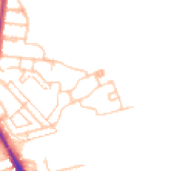 Daytime road noise heatmap for TW14 0DJ