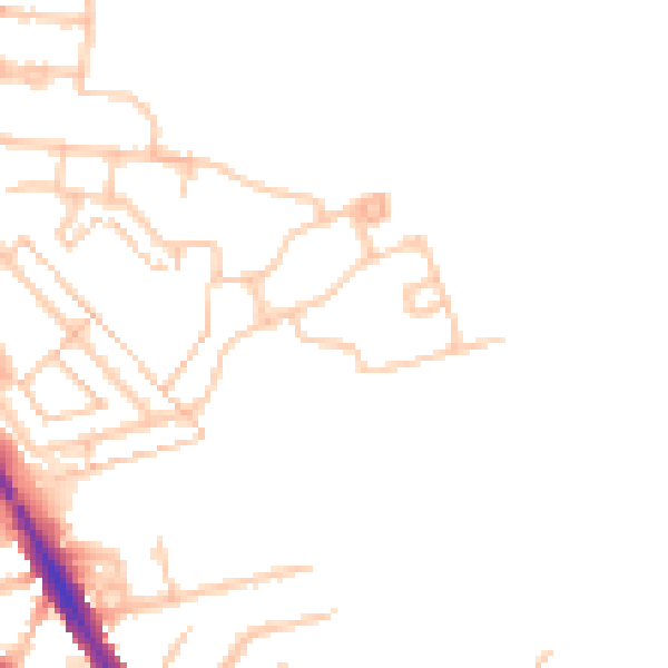 Daytime road noise heatmap for TW14 0DL