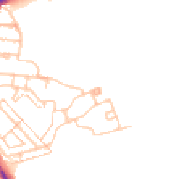 Daytime road noise heatmap for TW14 0DN