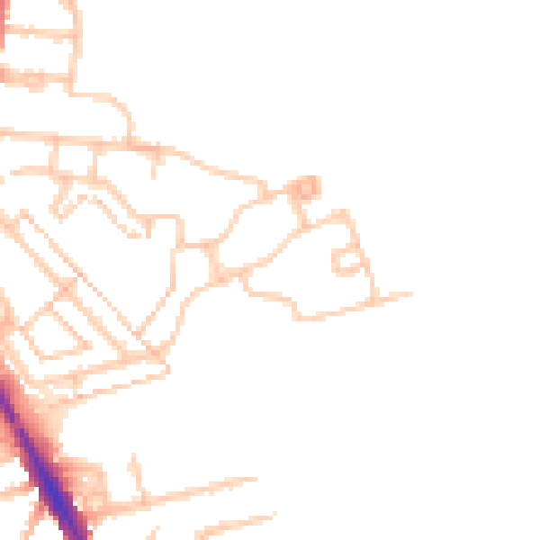 Daytime road noise heatmap for TW14 0DP