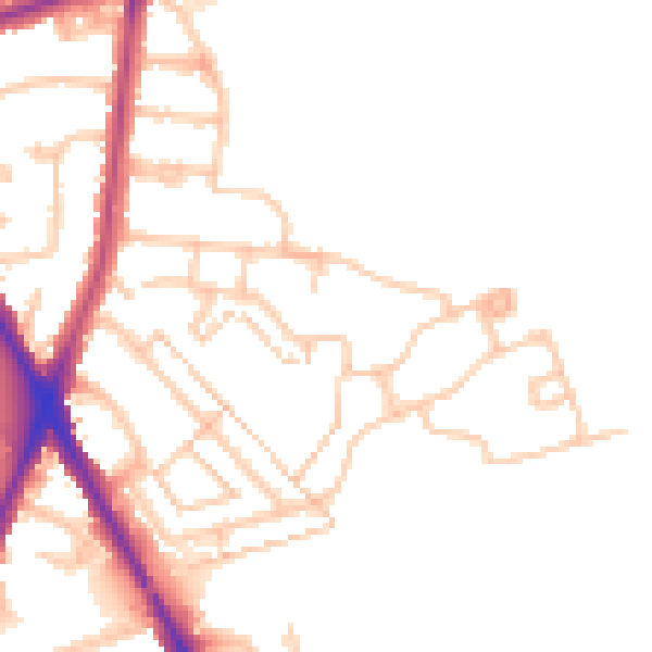 Daytime road noise heatmap for TW14 0DQ