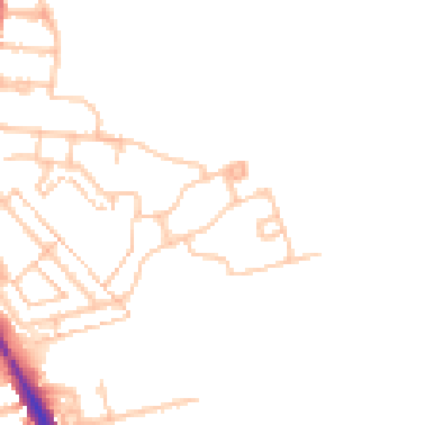 Daytime road noise heatmap for TW14 0DW