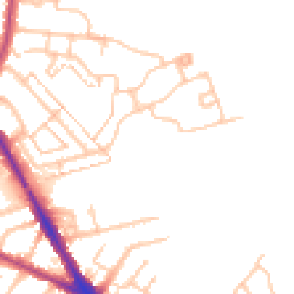 Daytime road noise heatmap for TW14 0DX