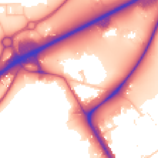 Daytime road noise heatmap for TW14 0PZ