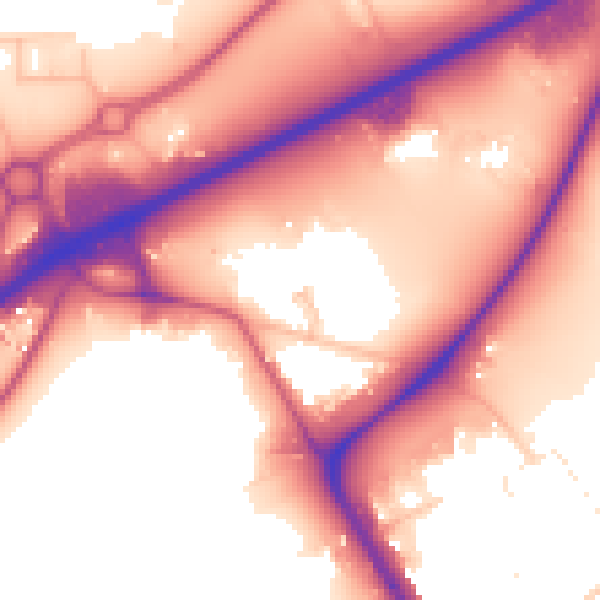 Daytime road noise heatmap for TW14 0QA