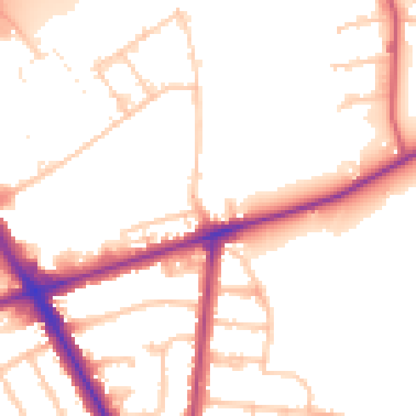 Daytime road noise heatmap for TW14 0RE