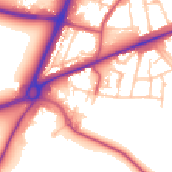 Daytime road noise heatmap for TW14 8DU