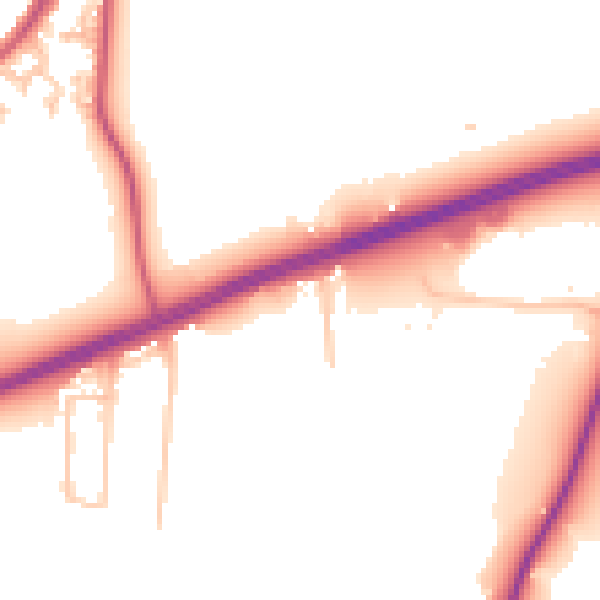 Daytime road noise heatmap for TW14 8RW
