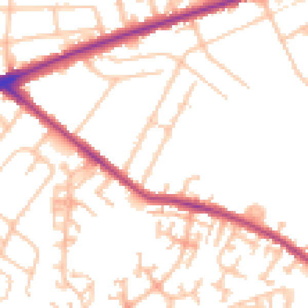 Daytime road noise heatmap for TW14 9NT