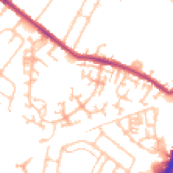 Daytime road noise heatmap for TW14 9XG