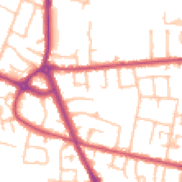 Daytime road noise heatmap for TW15 1DW