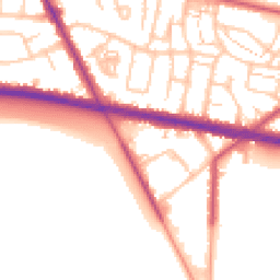 Daytime road noise heatmap for TW15 1HT