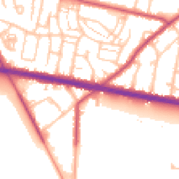 Daytime road noise heatmap for TW15 1PZ