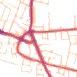 Daytime road noise heatmap for TW15 2AQ